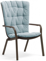 Лаунж-кресло пластиковое с подушкой Folio табак, голубой